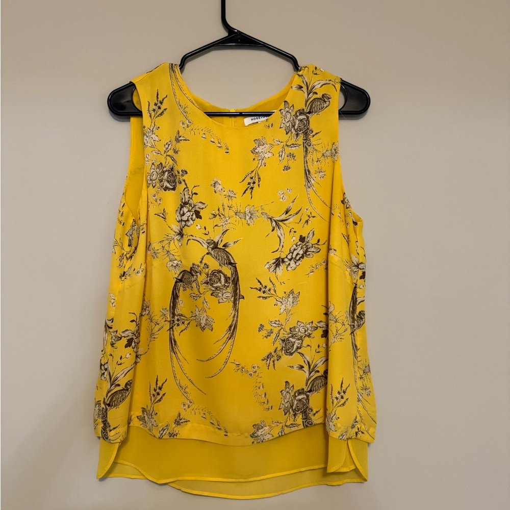 Floral Yellow Sleeveless Top